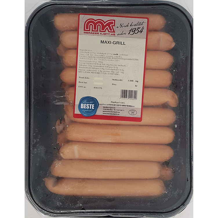 Maxi grill røkt  frosset  2,5kg