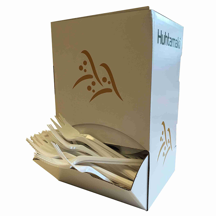 Kombigaffel hvit disp.pk   400stk