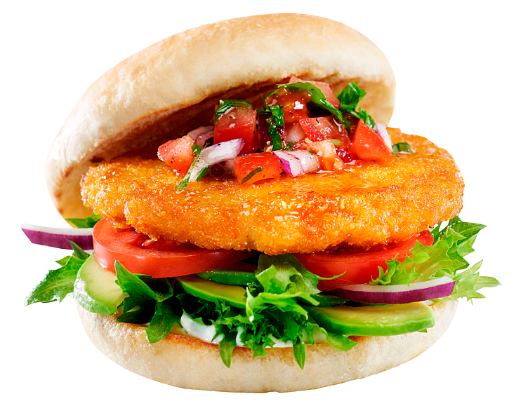 Helsprø kyllingburger panert halal  45x100g