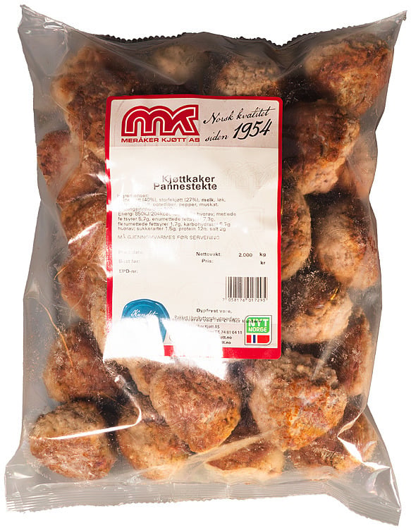 Kjøttkaker pannestekte  2kg  ( 30 stk )