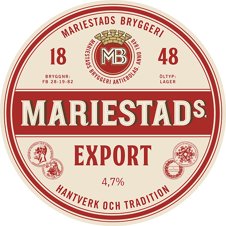 Mariestads export stålfat  4,7%   30l