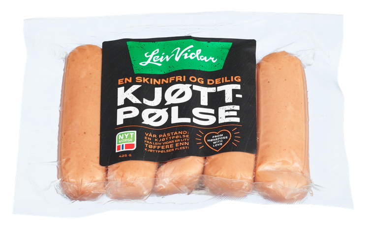 Leiv vidar kjøttpølse skinnfri   425g
