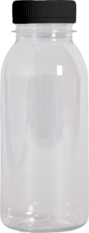 Plastflaske pet m/sort kork 250ml  200stk