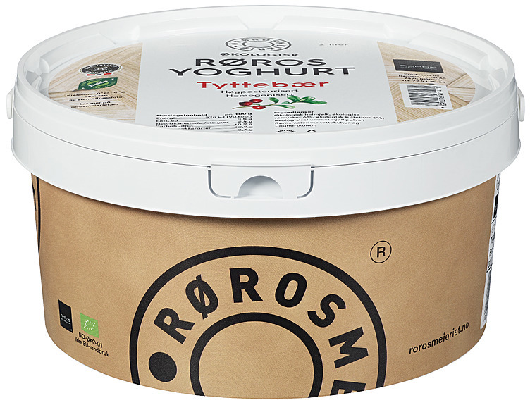 Røros yoghurt tyttebær økol.   2l