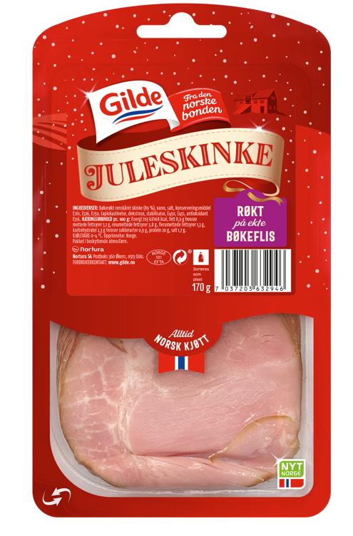 Juleskinke røkt på bøkeflis skivet  170g