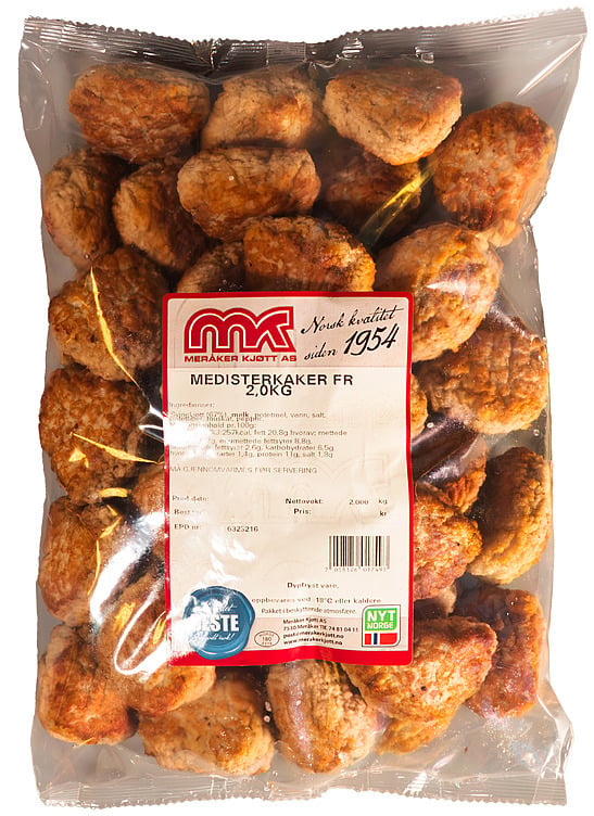 Medisterkaker pannestekte frys  2kg
