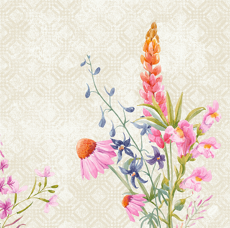 Serviett dunisoft 40cm floret  60stk