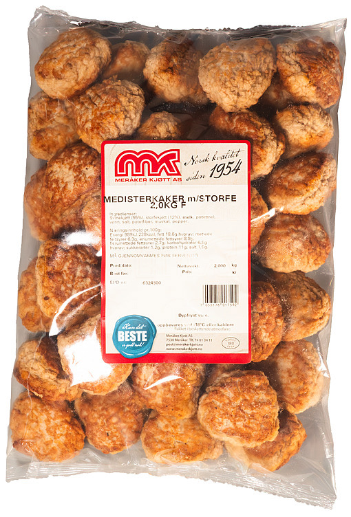 Medisterkaker pannestekte m/storfe frys  2kg