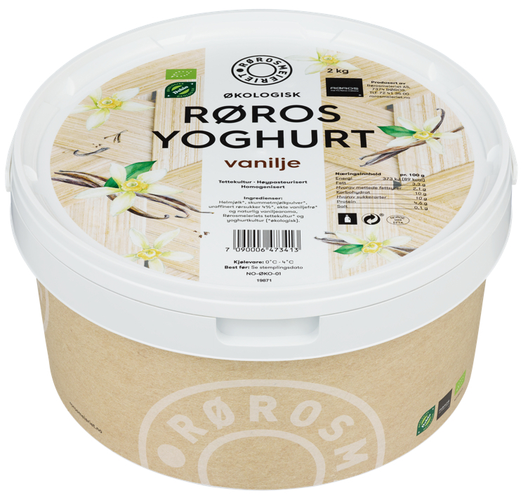 Røros yoghurt vanilje, økol.  2kg