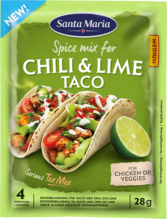 Chili & lime taco spice mix  28g