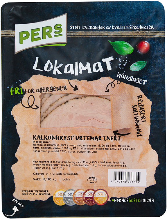 Kalkunbryst urtemarinert skåret  100g