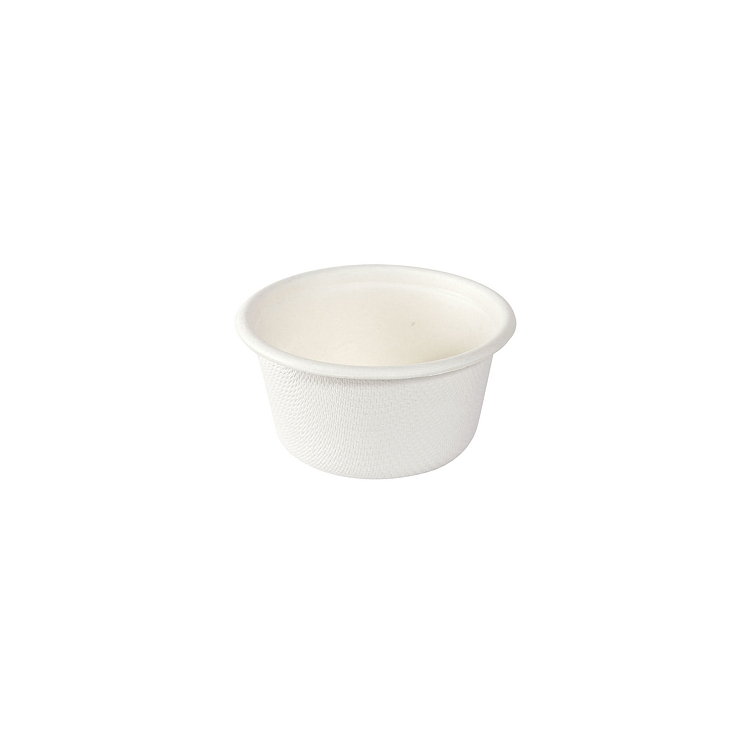Bagasse fiber dressingbeger hvit 63x63x32 60ml  150stk