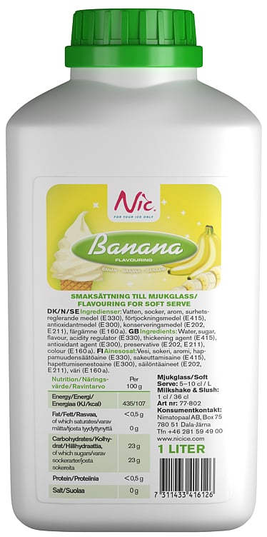 Banana syrup taste 1l