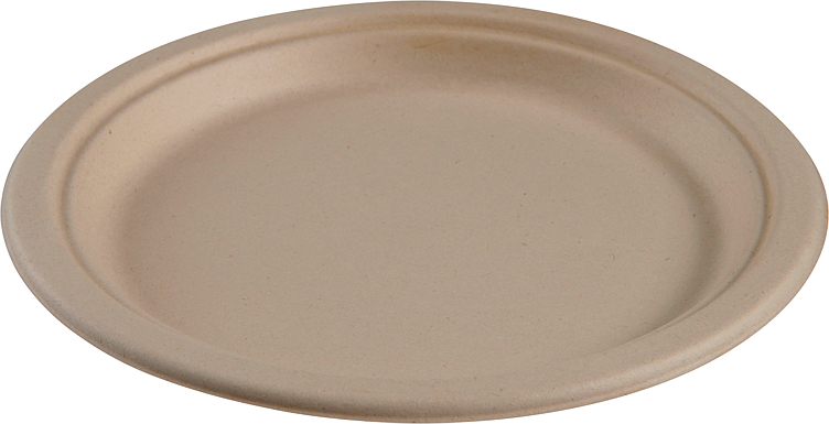 Fibertallerken natur bagasse komposterbar ø23cm  50stk