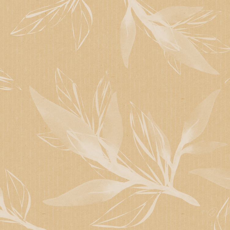 Serviett biodunisoft leaves natural 40cm   60stk