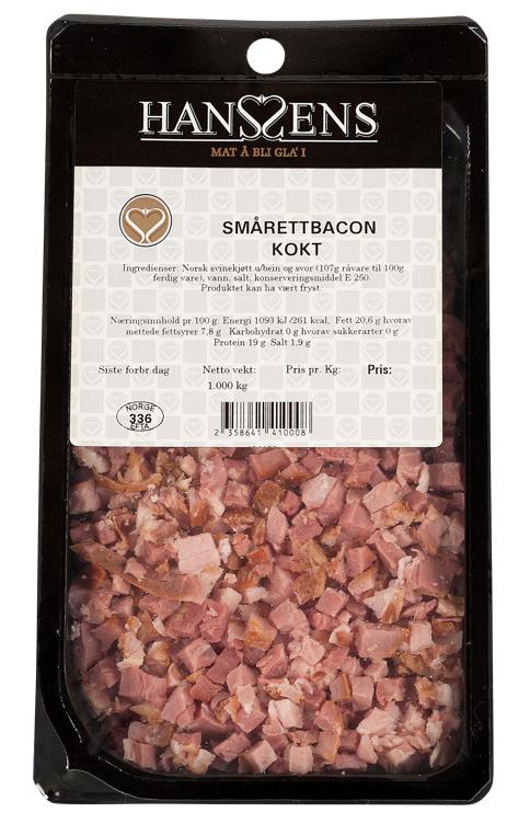 Smårettbacon kokt atmos   ca250g   kg