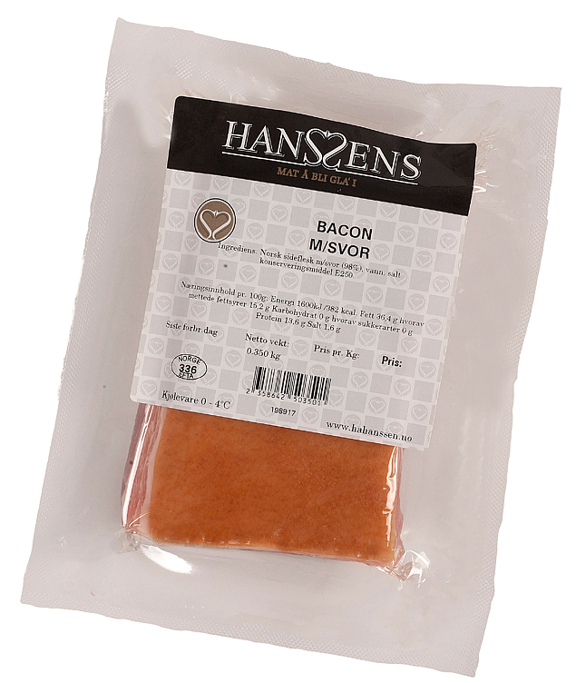 Bacon m/svor løs frys  kg