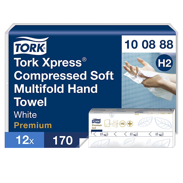 Xpress komprimert multifold myk prem. 4panel h2  12x170ark