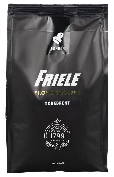 Friele frokostkaffe mørkbrent hel  500g