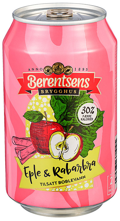 Eple & rabarbra tilsatt boblevann  24x33cl