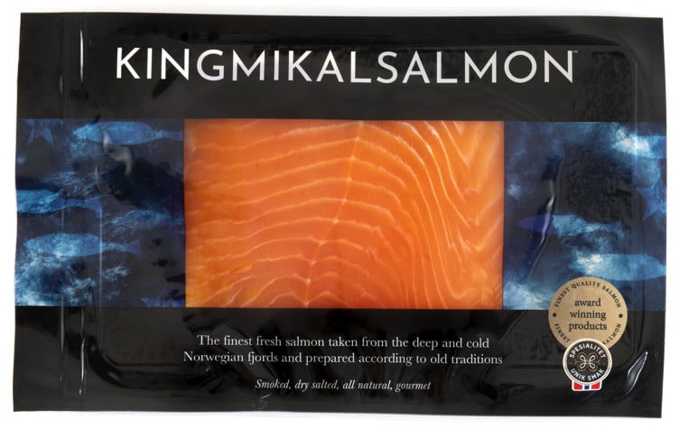 Einerøykt laks skivet 12xca200g   kg