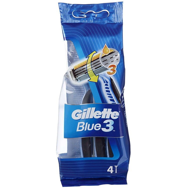 Gillette engangshøvel blue3 4pk  4stk