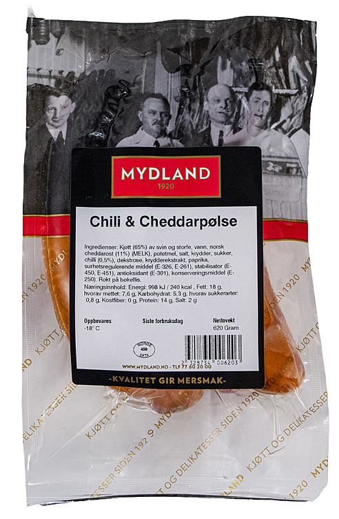 Chili & cheddarpølse frys   kg