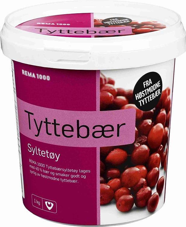 Rema 1000 tyttebærsyltetøy 1kg