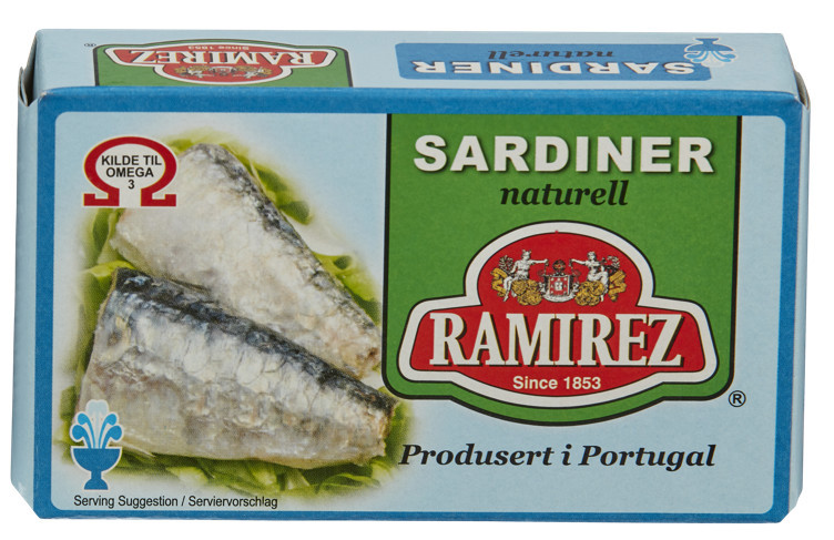 Sardiner naturell  125g