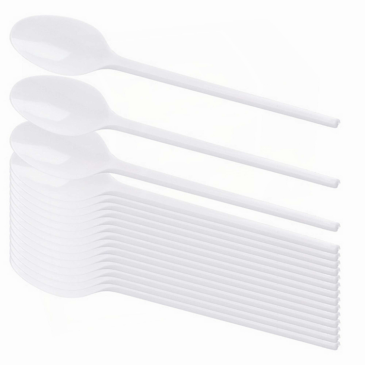 Te/kaffeskje plast hvit 115mm økon.   2000stk
