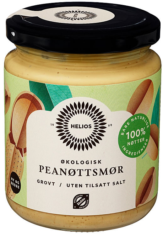 Peanøttsmør grovt uten salt økol.    250g