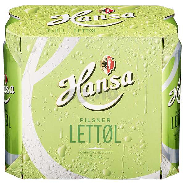 Hansa lettøl bx 6pk  2,4%  24x50cl