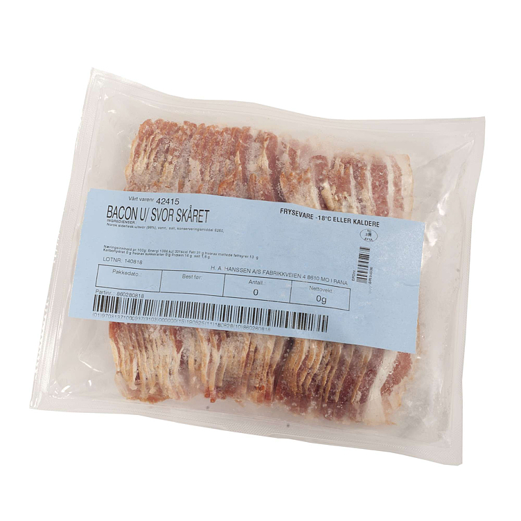 Bacon u/ svor sk frys  kg