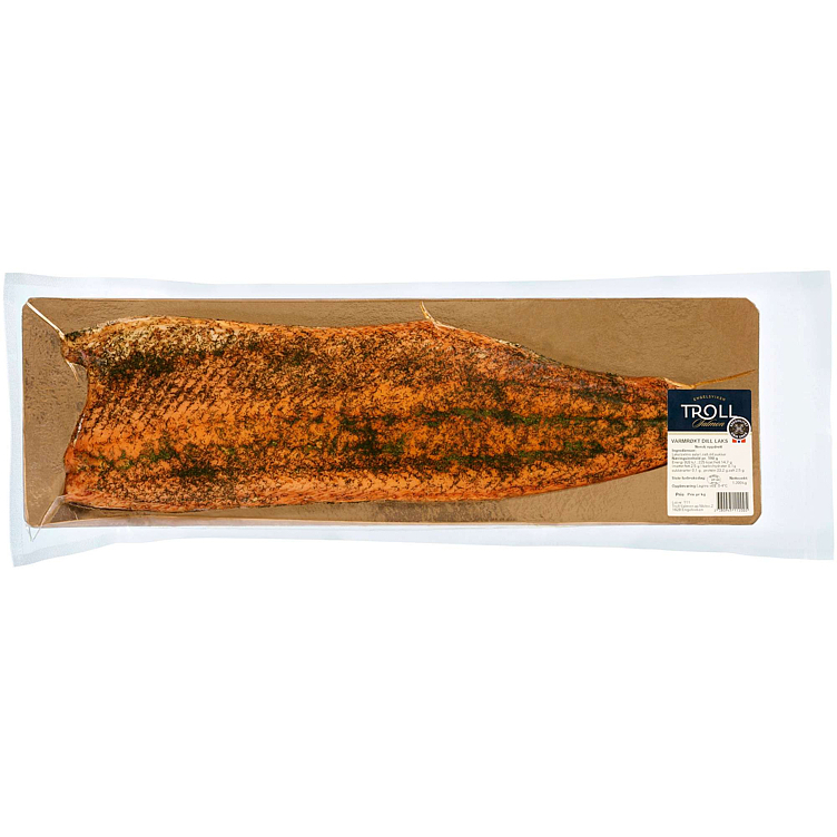 Hot smoked dill-salmon whole side   kg