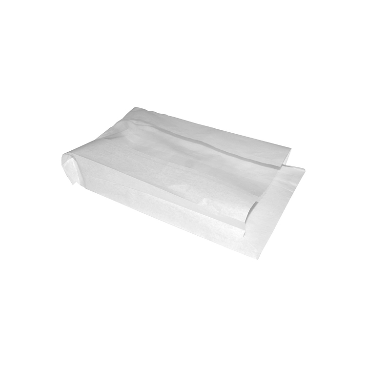 Bakerpose hvit m/vindu u/trykk 22x6x34cm    1000stk