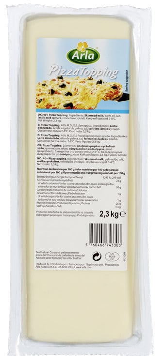 Arla pizzatopping blokk  2,3kg