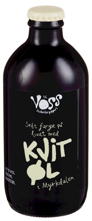 Voss fellesbryggeri kvit øl  4,7%  24x33cl