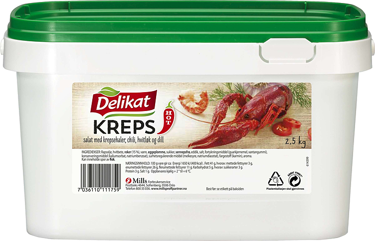Krepsehaler m/chili   2,5kg
