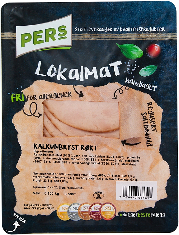Kalkunbryst røkt skåret  100g