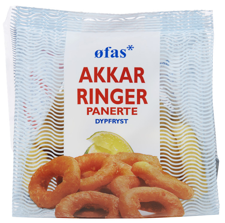 Akkarringer panert, stå pose 400g