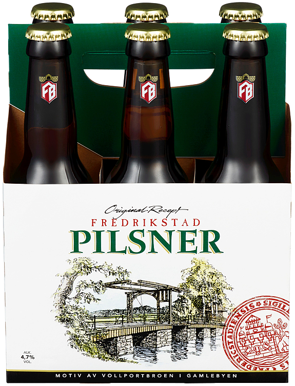 Fredrikstad pilsner fl   4,7%   24x33cl