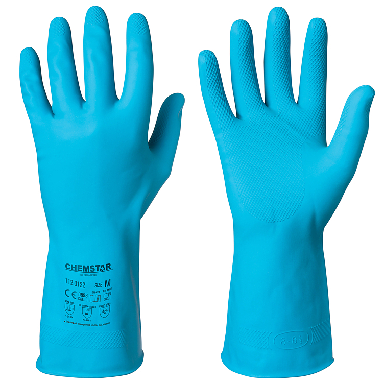 Latexhanske flosset blå l