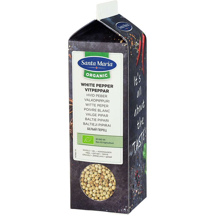 Hvit pepper hel økol.   540g