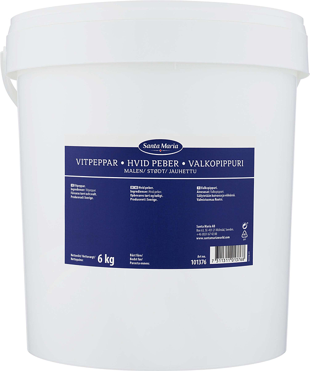 Hvit pepper malt  6kg
