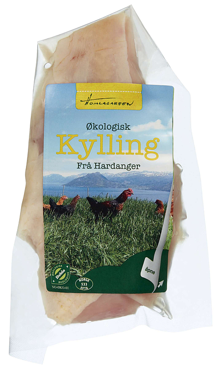 Kyllingbryst m/skinn   ca350g