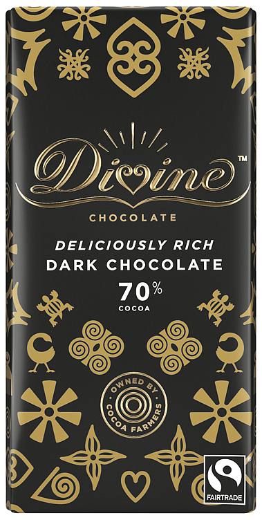 70% dark chocolate fairtrade    90g