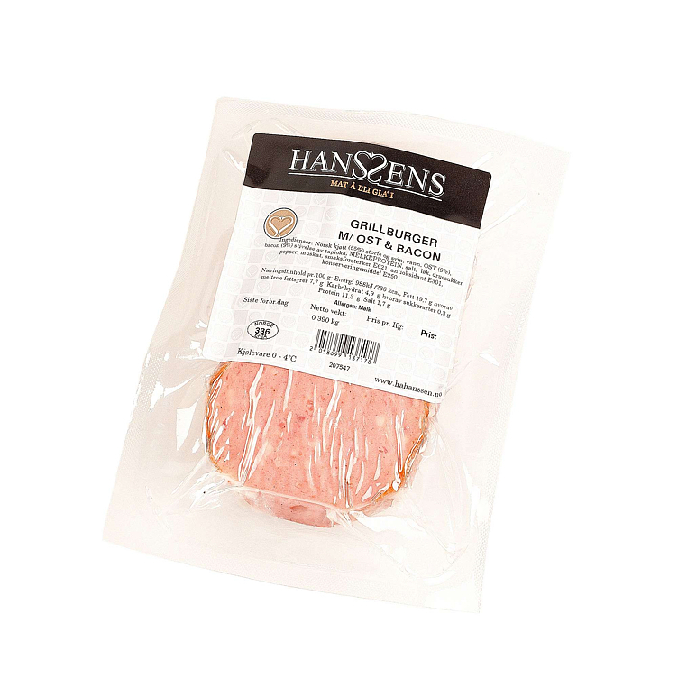 Grillburger m/ost bacon   ca 400g   kg
