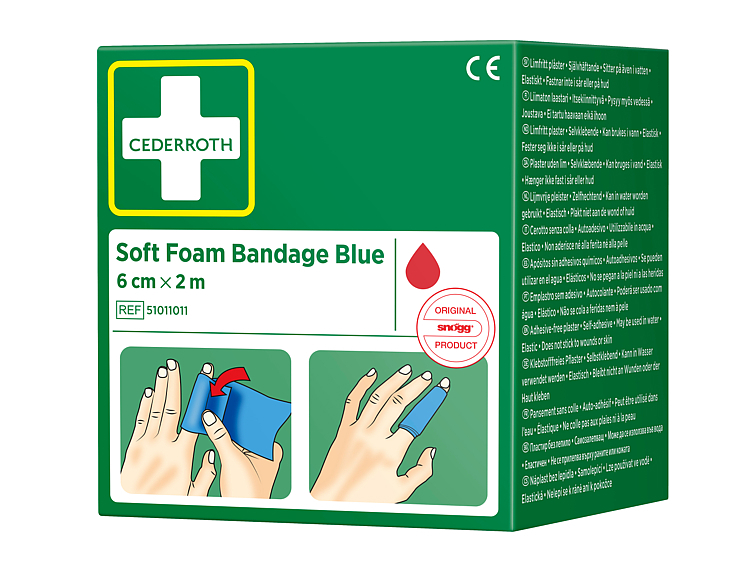 Soft foam bandage blue  2m