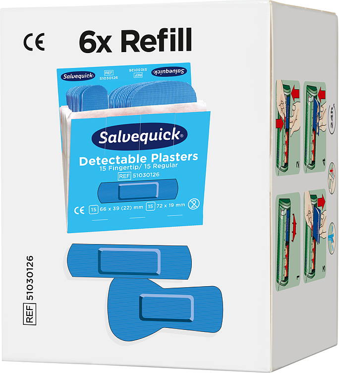 Plaster 30stk detectable finger  6pk