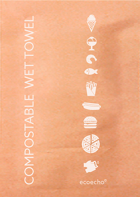 Våtserviett 50x70mm compostable     100stk